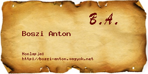 Boszi Anton névjegykártya